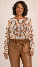 Load image into Gallery viewer, Cream Heart Print Knit Sweater
