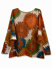 Load image into Gallery viewer, Women’s Oversized Floral Knit Sweater with Cuffed Sleeves

