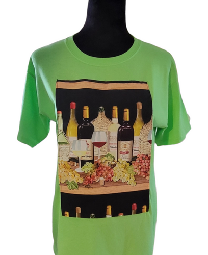 Lime Green Wine Bottle Shirt