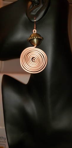 Poppy Copper Color Aluminum Wire Swirl Earrings