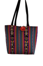 Load image into Gallery viewer, Handcrafted Peruvian fabric Large Tote Bag
