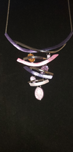 Load image into Gallery viewer, Violet Gunmetal Grey and Lavender Necklace
