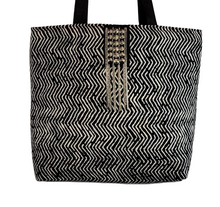 Load image into Gallery viewer, Black and White Jeweled Tote Bag
