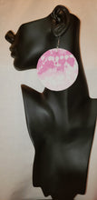 Load image into Gallery viewer, Pink Tie Dye Fabric Disc Earring #FE117
