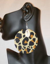 Load image into Gallery viewer, Leopard fabric print earrings FE116
