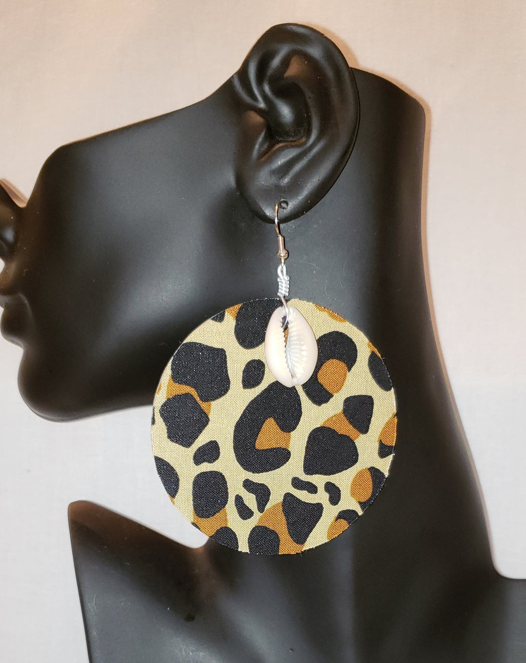 Leopard fabric print earrings FE116
