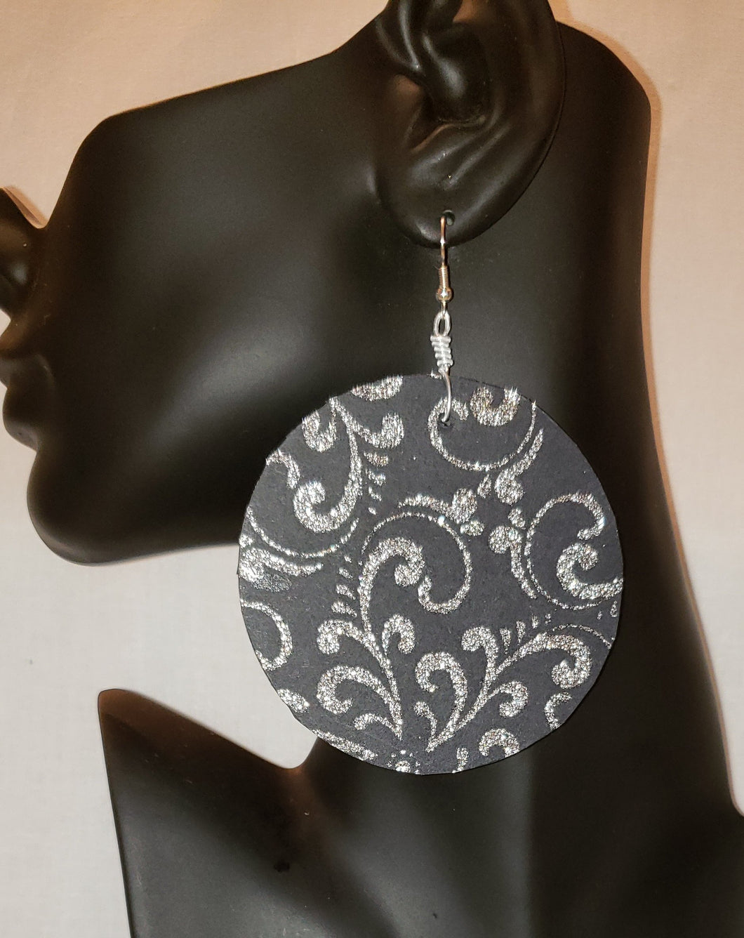 Black and Silver Paper Earrings PE102
