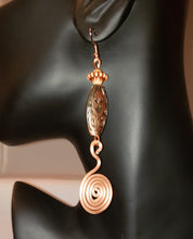 Load image into Gallery viewer, Marie Copper Color Aluminum Wire Swirl Earrings
