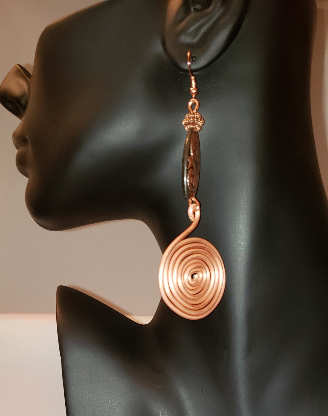 Maria Copper Color Aluminum Wire Swirl Earrings
