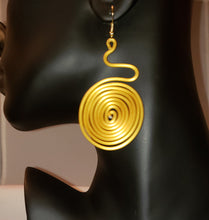 Load image into Gallery viewer, Kara Gold Aluminum Wire Swirl Earrings
