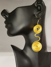Load image into Gallery viewer, Mindy Gold Plated Aluminum Wire Double Swirl Earrings
