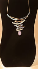Load image into Gallery viewer, Lindsey Gunmetal Gray and Multi Color Glass Necklace
