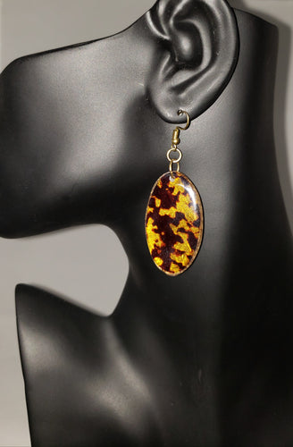 Amber - Amber Colored Tagua Nut Earrings