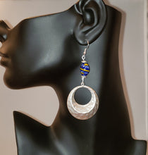 Load image into Gallery viewer, Azure Pewter Domed Earrings
