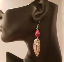 Load image into Gallery viewer, African Mask Pewter Earrings
