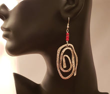 Load image into Gallery viewer, Asia Pewter Swirl Earrings 
