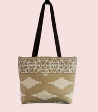 Load image into Gallery viewer, Tan and Creme Large Tote Bag
