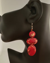 Load image into Gallery viewer, Tio Crimson Red Tagua Nut Earrings

