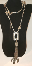 Load image into Gallery viewer, Black and White Snakeskin Print Faux Leather and Rhinestone Necklace
