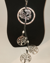 Load image into Gallery viewer, Tree of Life with Black Suede Ties Necklace

