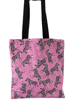 Load image into Gallery viewer, Handcrafted Pink Zebra Print Tote Bag
