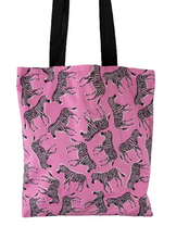 Load image into Gallery viewer, Handcrafted Pink Zebra Print Tote Bag
