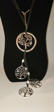 Load image into Gallery viewer, Tree of Life with Black Suede Ties Necklace
