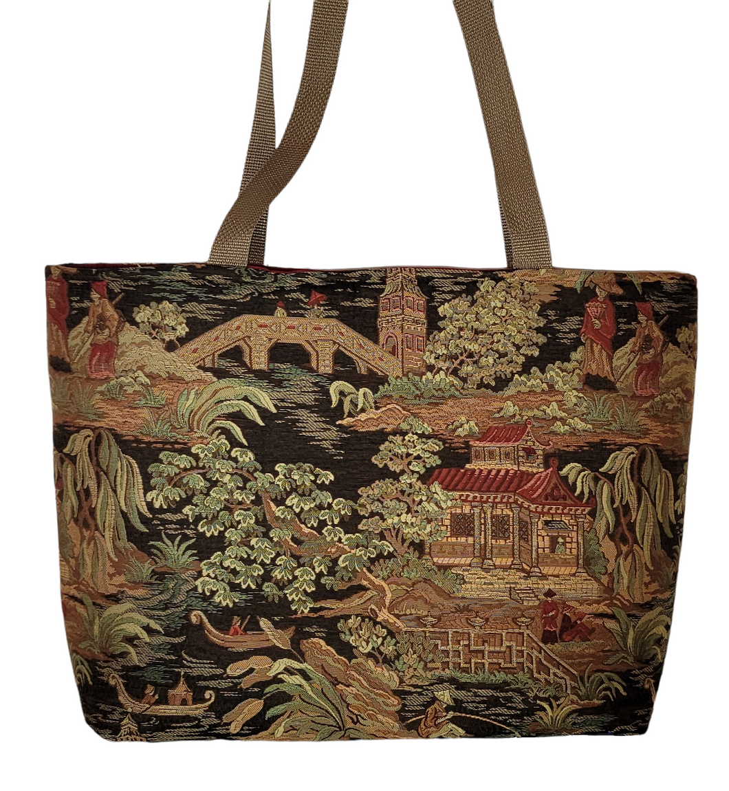 Handcrafted Asian Inspired Tote Bag