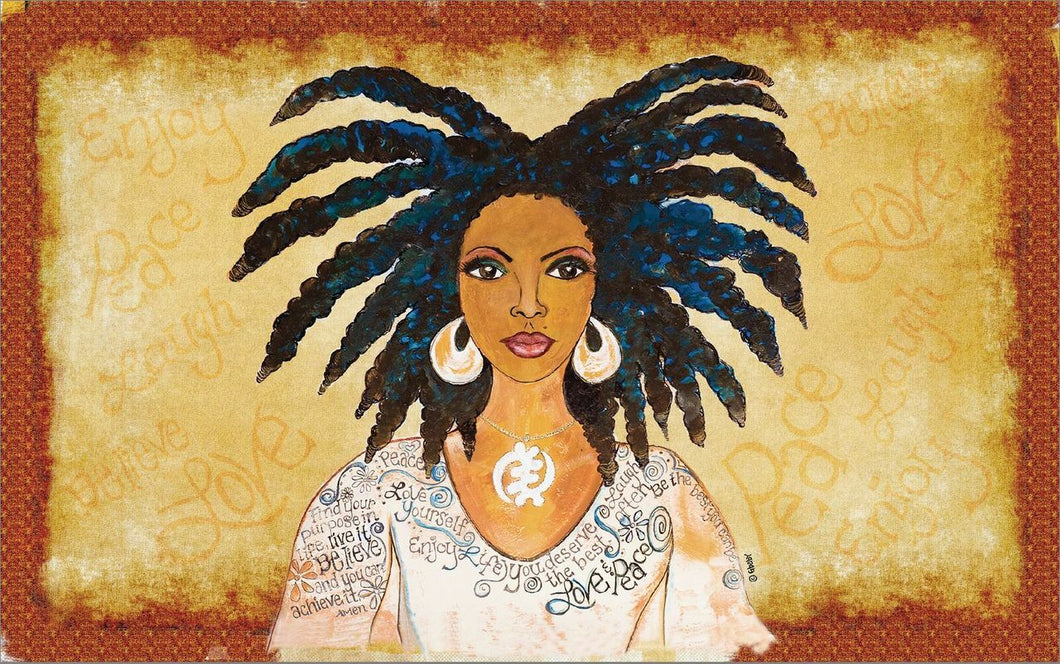 Nubian Queen Interior Floor Mat - #GiftforMe, #BirthdayGift, #MothersDayGift, #Affirmation, #EthnicTote,  #BlackArt