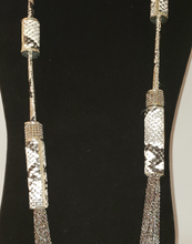 Load image into Gallery viewer, Judith Faux Leather Snakeskin Print and Chain Necklace
